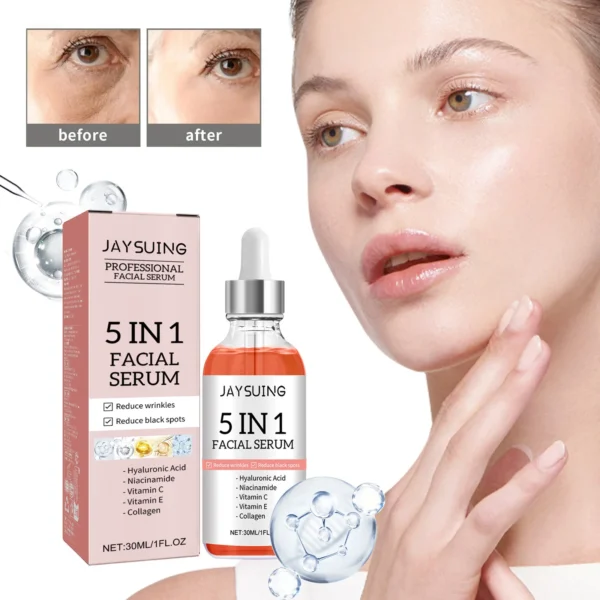 1/2/3/5 Box 5 In 1 Facial Serum Hyaluronic Acid Essence Moisturizing Rejuvenation Vitamin C Niacinamide Brightening Skin Care