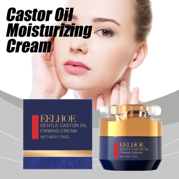 Castor Oil Moisturizing Cream Deep Hydration Nourishes Skin Reduce Facial Fine Lines Long-lasting Moisturizing Face Cream 50g