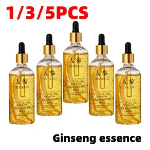 Gold Ginseng Face Serum 100ml Polypeptide Lightening Skin Moisturizing Facial Serum Smoothing Skin Care Products Deep Hydration